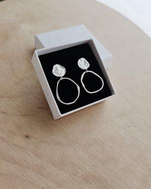 Sterling Silver Molten Stud Earrings