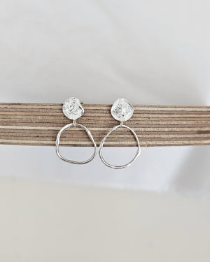 Sterling Silver Molten Stud Earrings