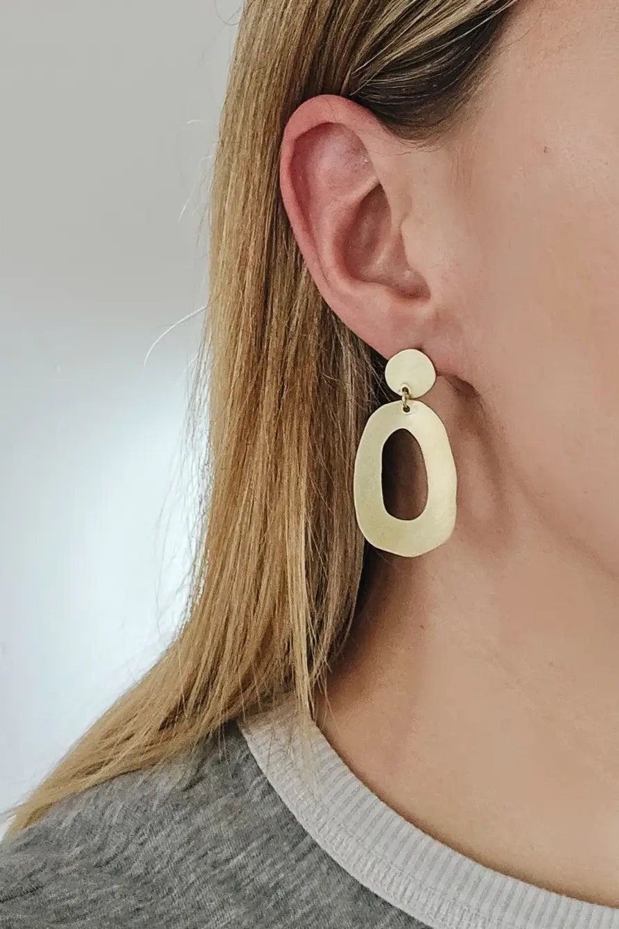 Brass Freeform Double Circle Studs