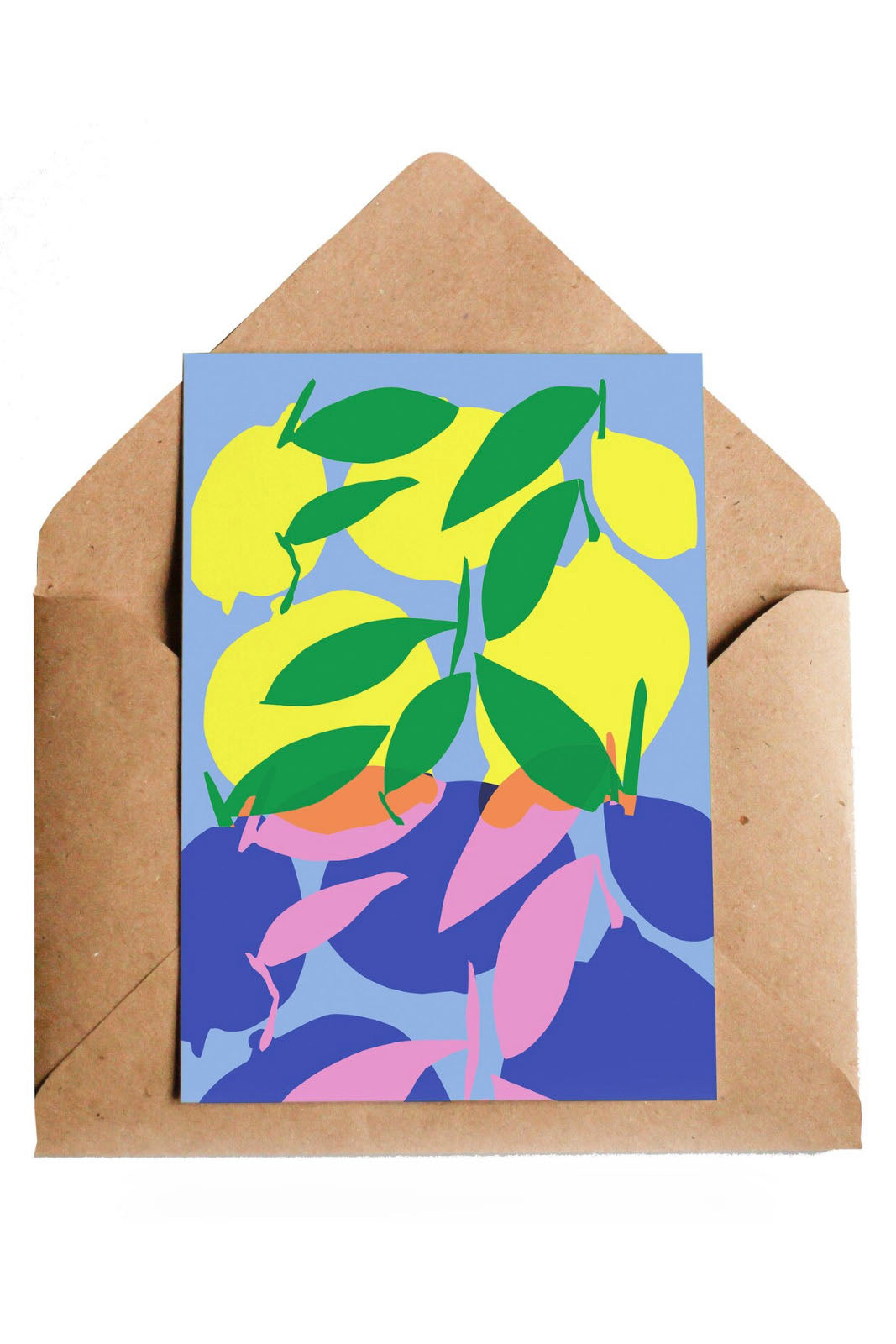 Citrus and Plum Greetings Card