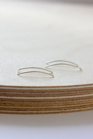Sterling Silver Curved Ear Threads