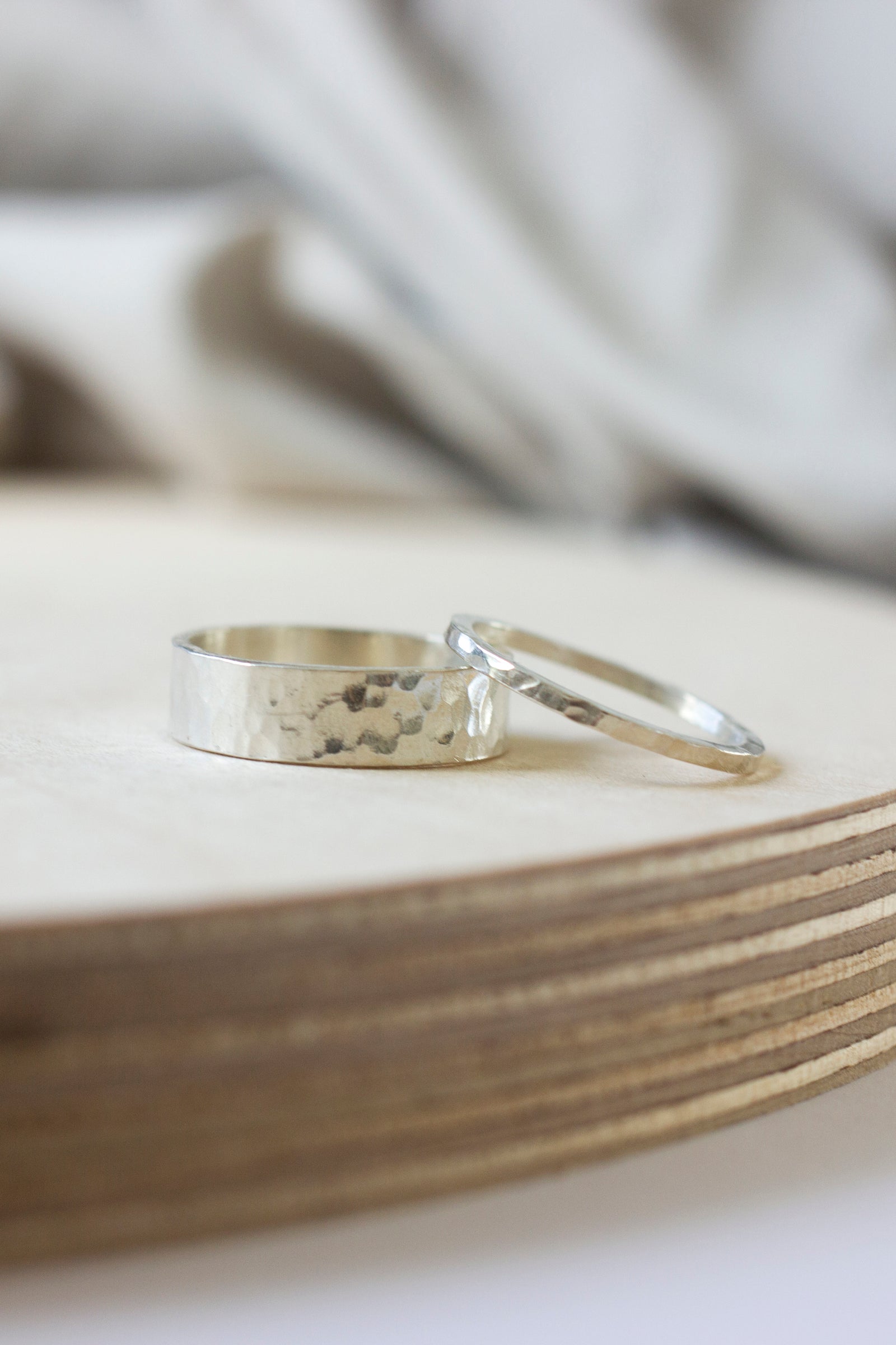Sterling Silver Hammered Band Ring