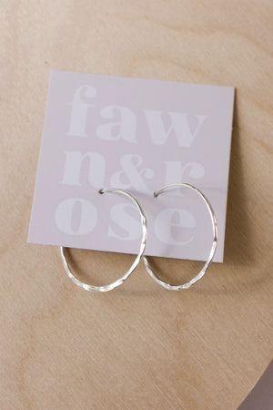 Sterling Silver Hammered Hoops