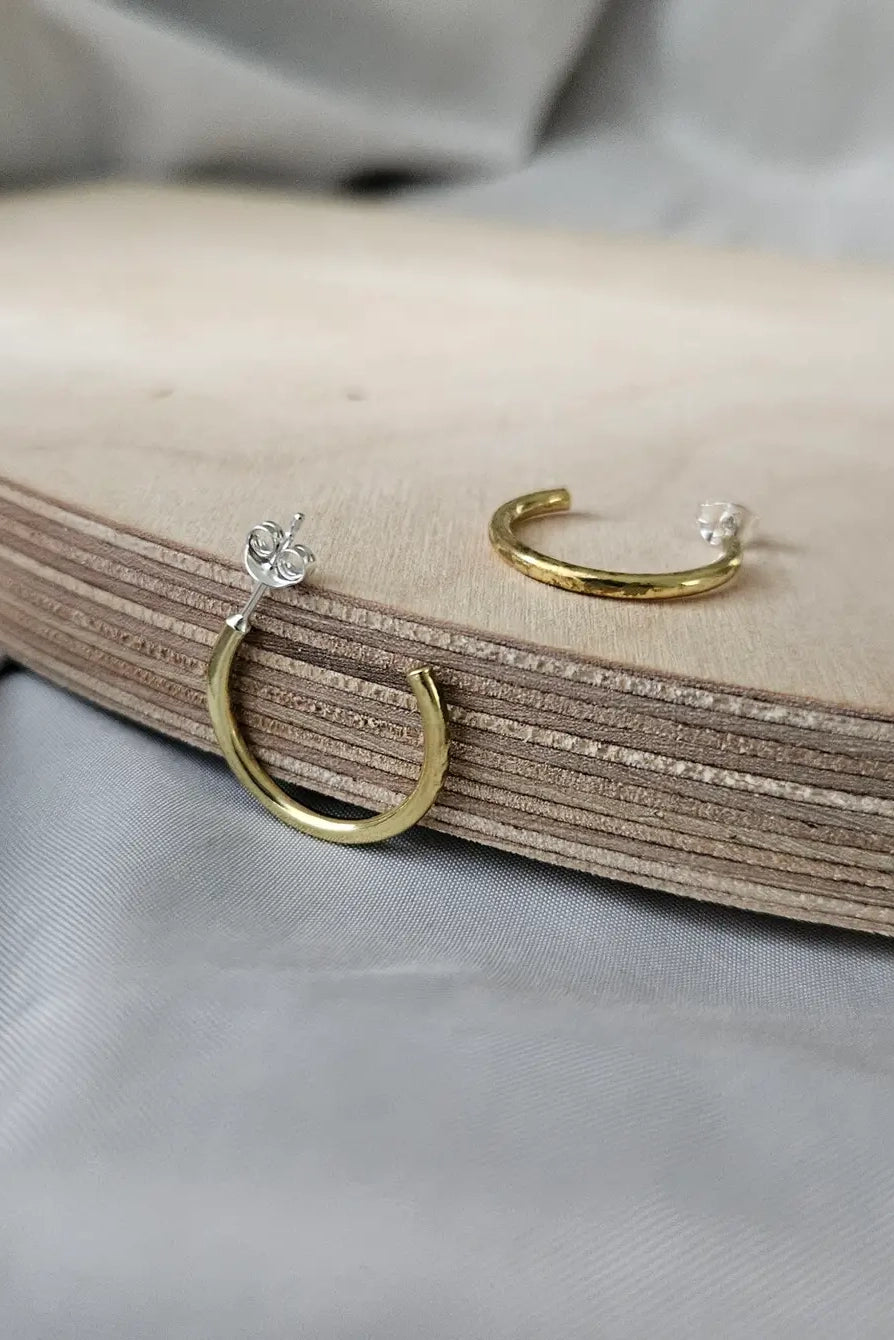 Hammered Hoop Studs