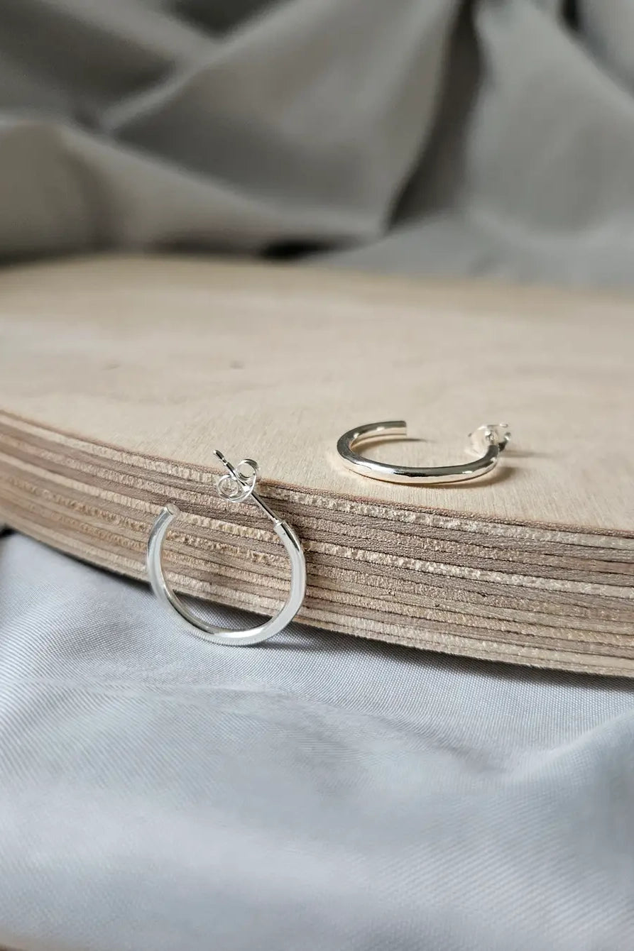 Hammered Hoop Studs