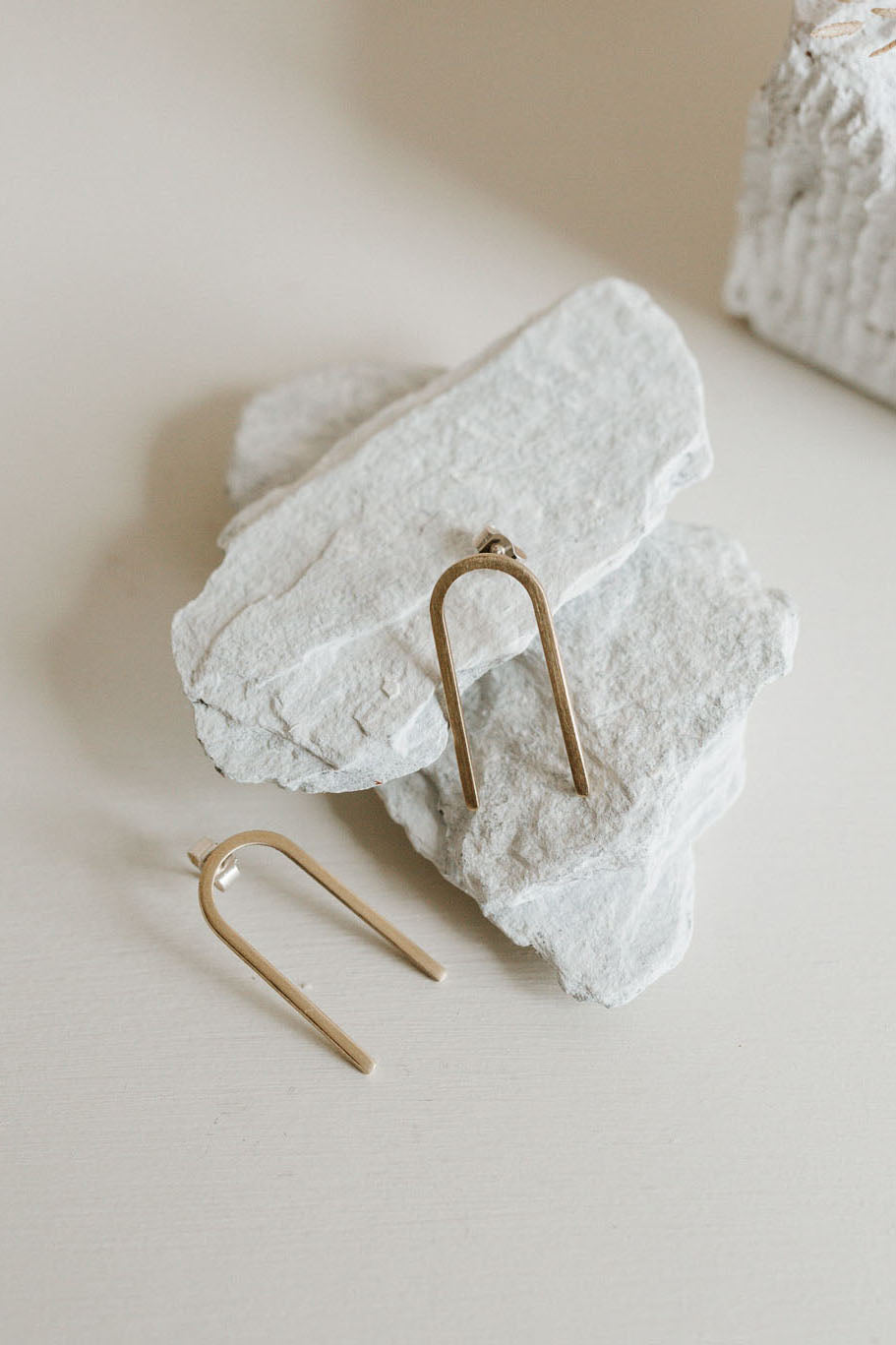 Brass Tall Arc Earrings