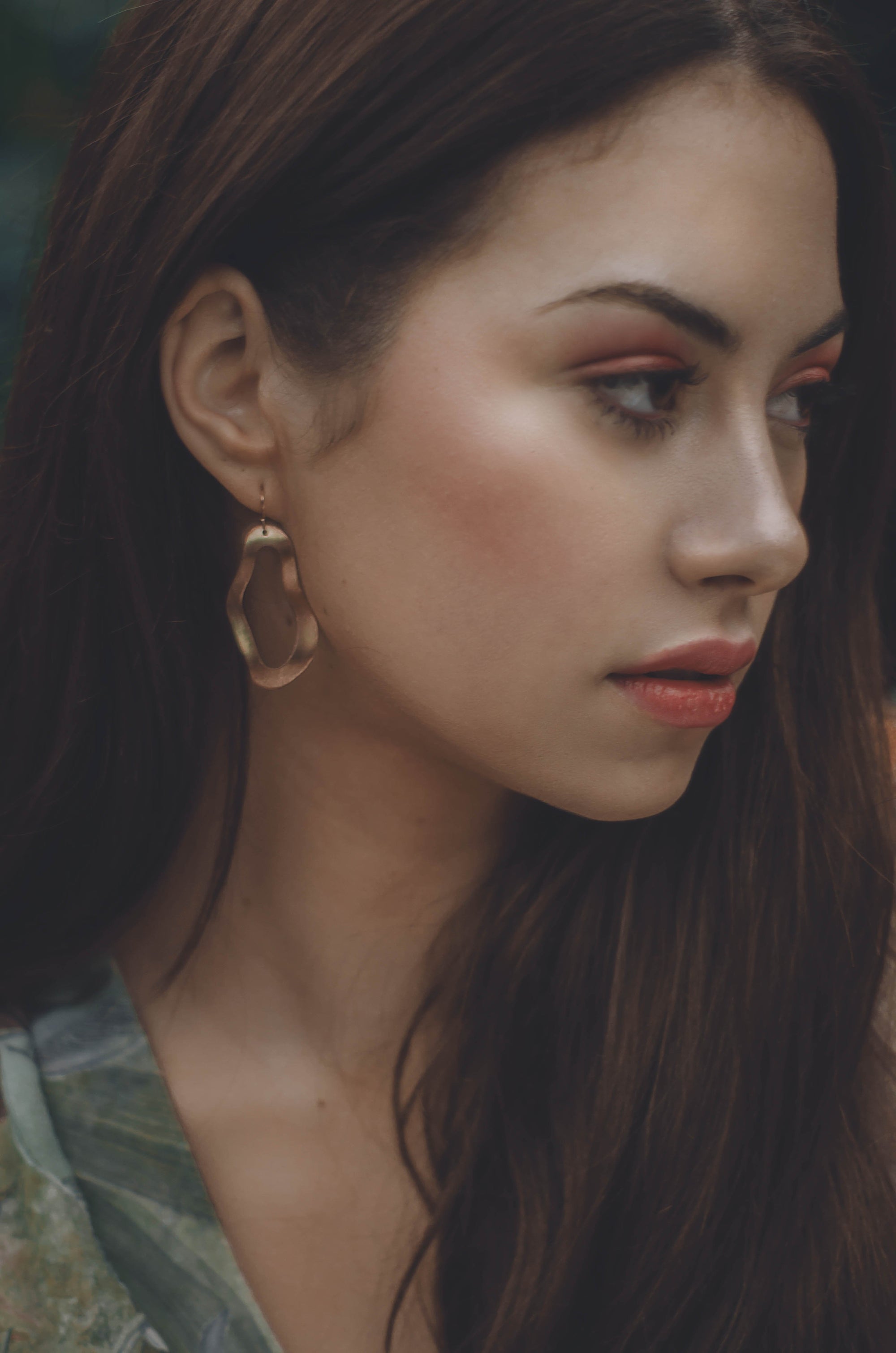 Wavy Brass Oval Earrings Earrings Fawn and Rose 