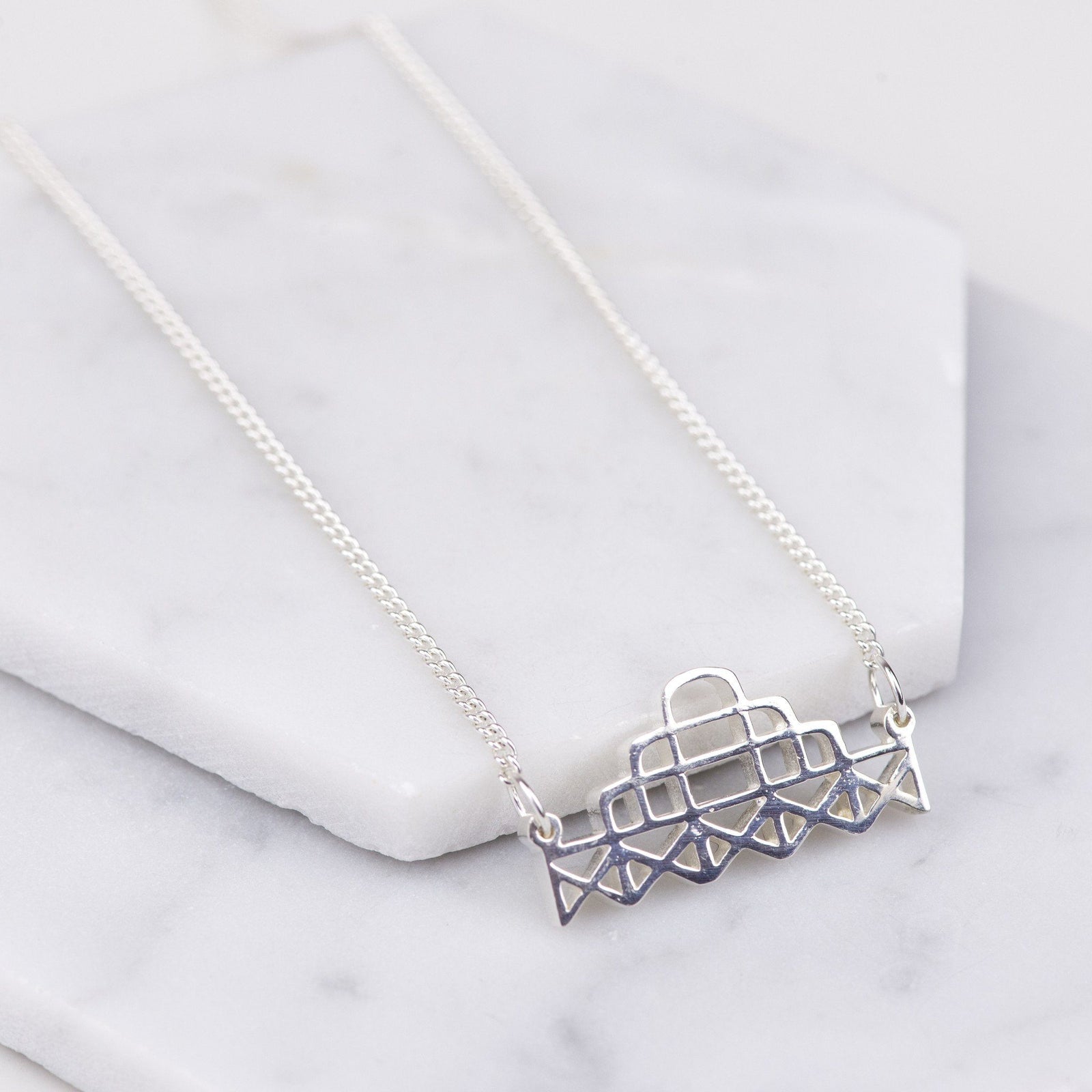 Brighton West Pier Necklace - Sterling Silver/9k Gold Necklace Fawn and Rose 