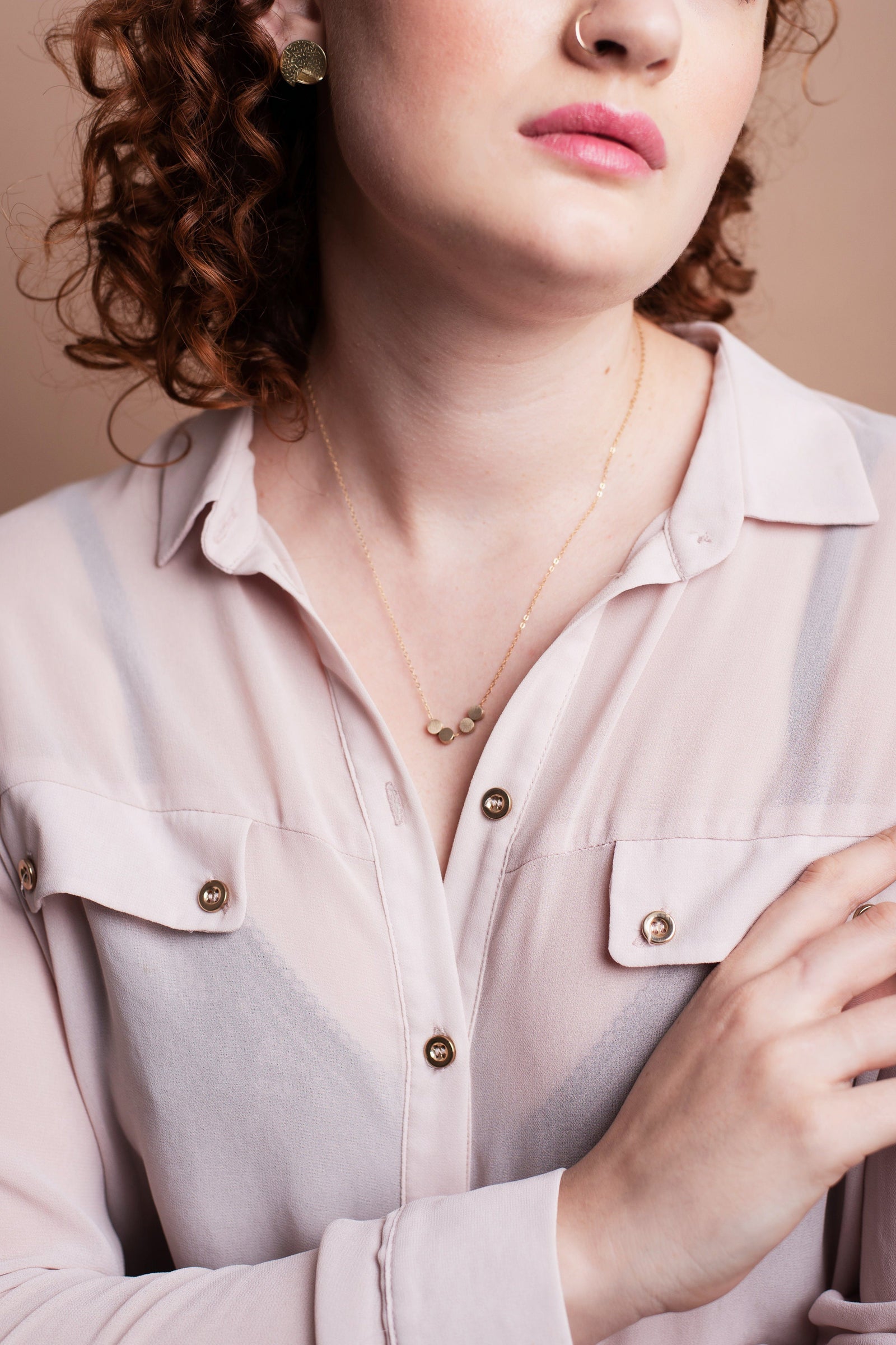 Circle Brass Bead Necklace (Gold) Necklace Fawn and Rose 