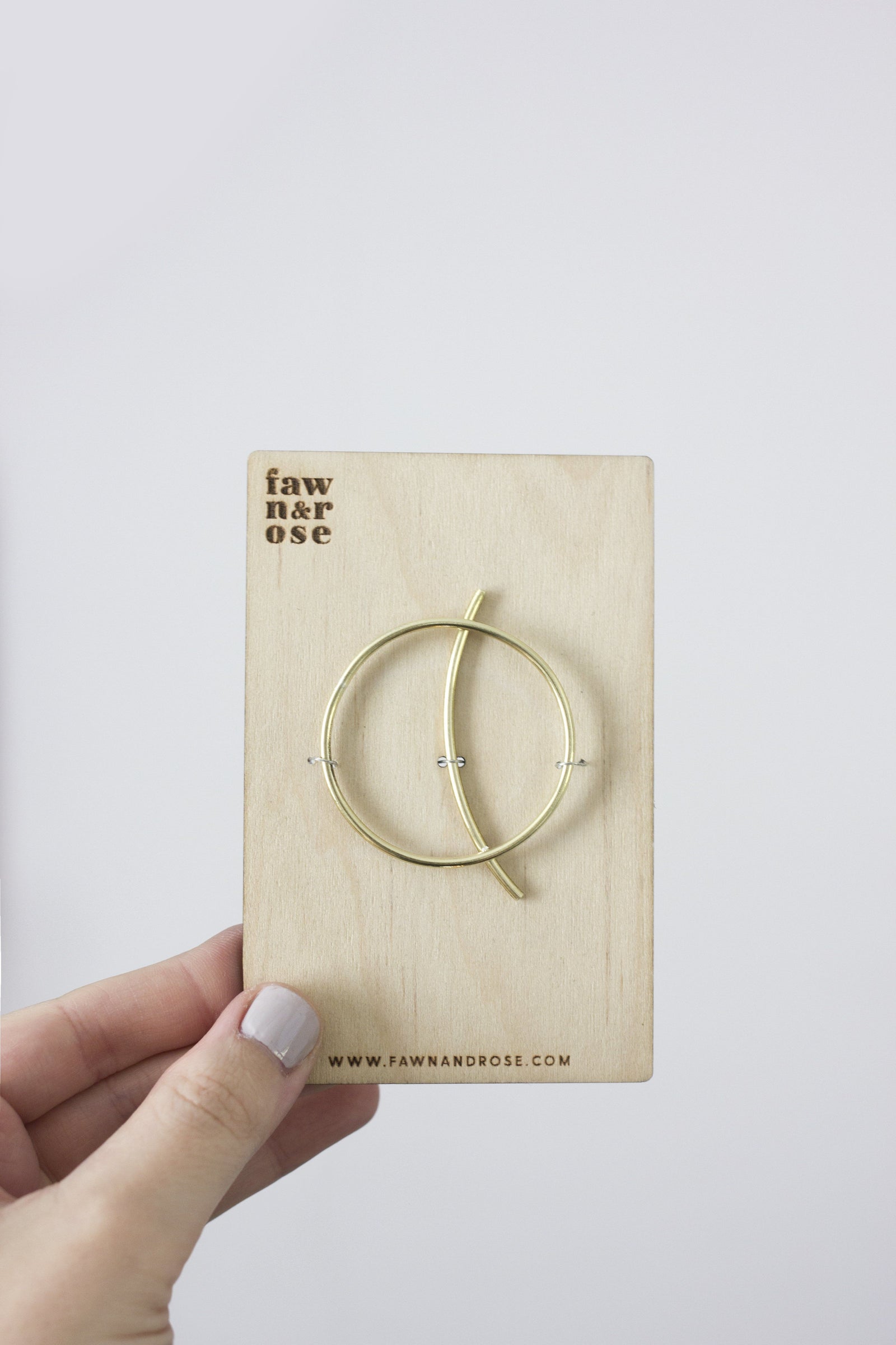 Circle Brass Hair Slide Hair Slide Fawn and Rose 