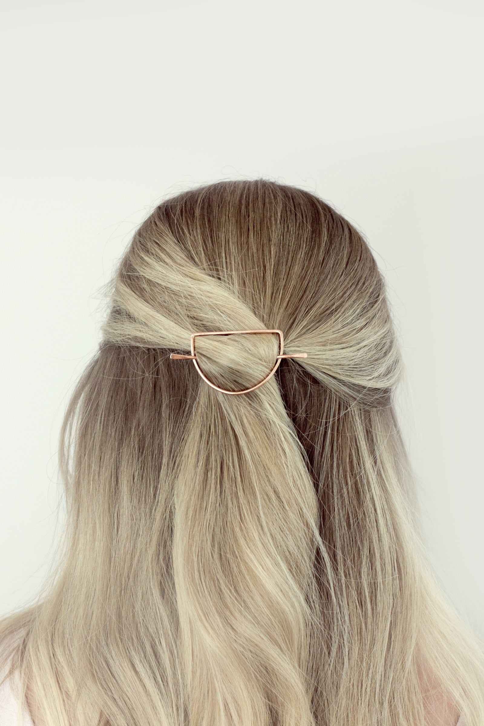 Hammered Half Circle Copper Hair Slide Hair Slide Fawn and Rose 