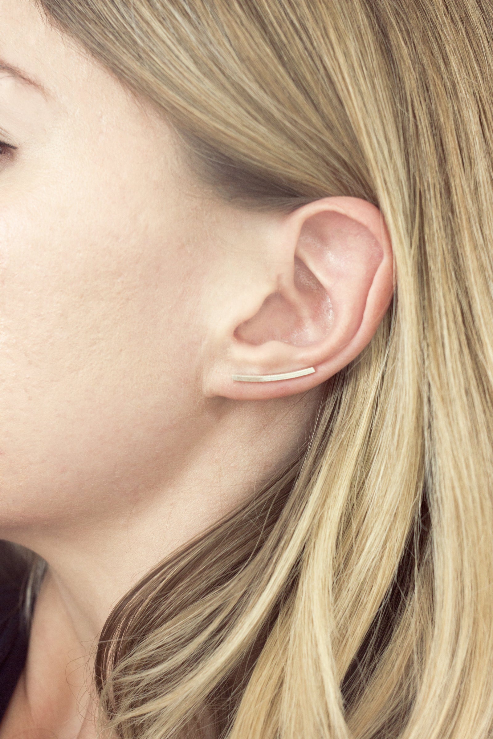 Single Bar Ear Climbers Earrings Fawn and Rose 