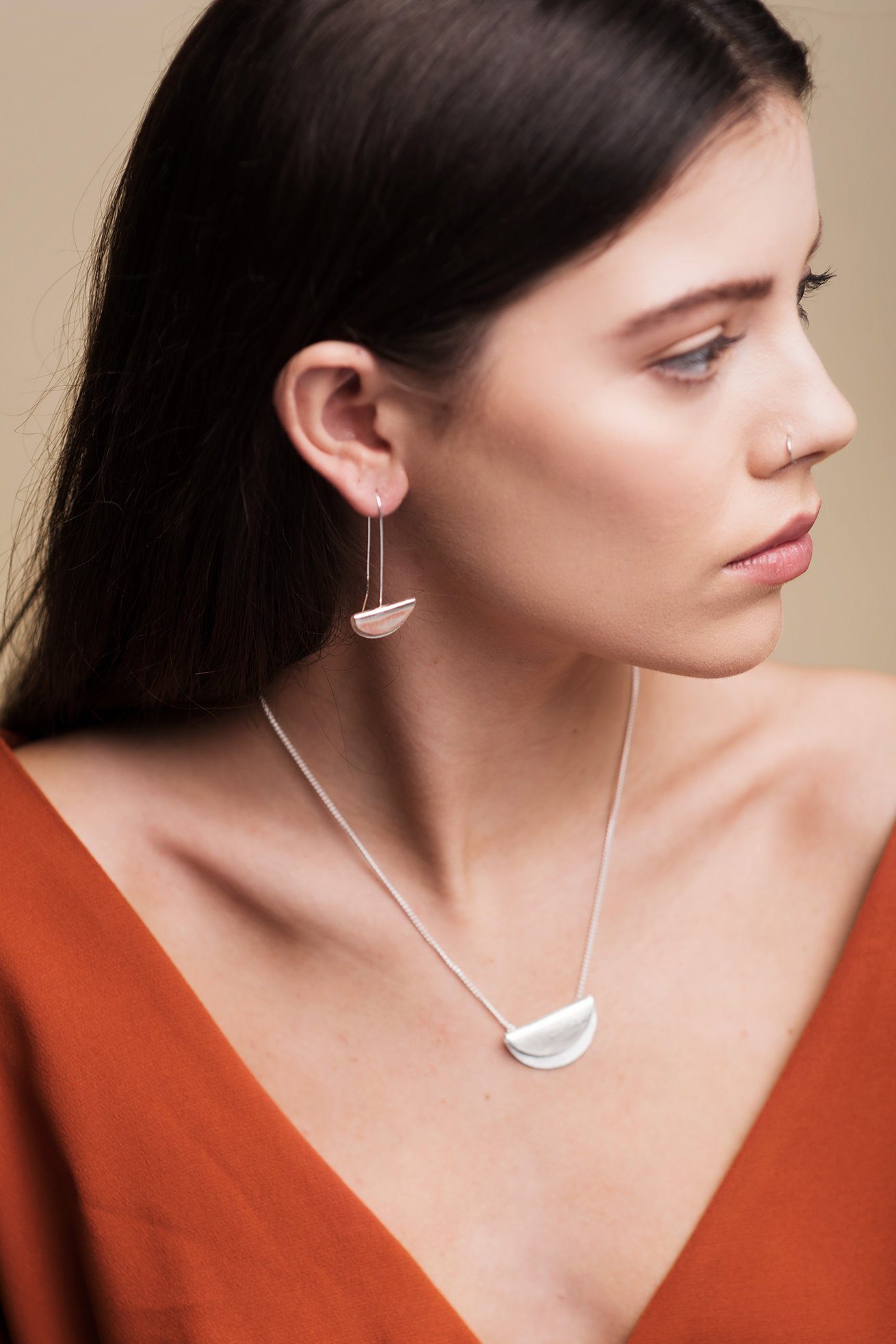 Fold Over Drop Earrings (Silver) Earrings Fawn and Rose 