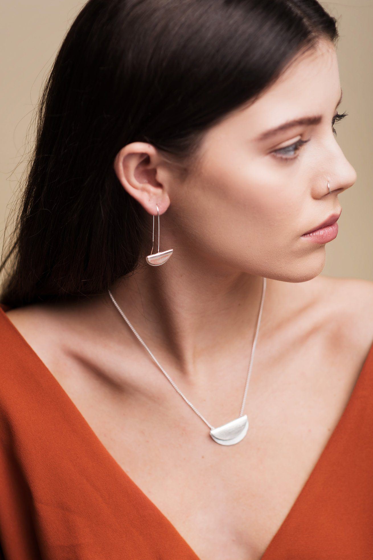 Fold Over Necklace Necklace Fawn and Rose 