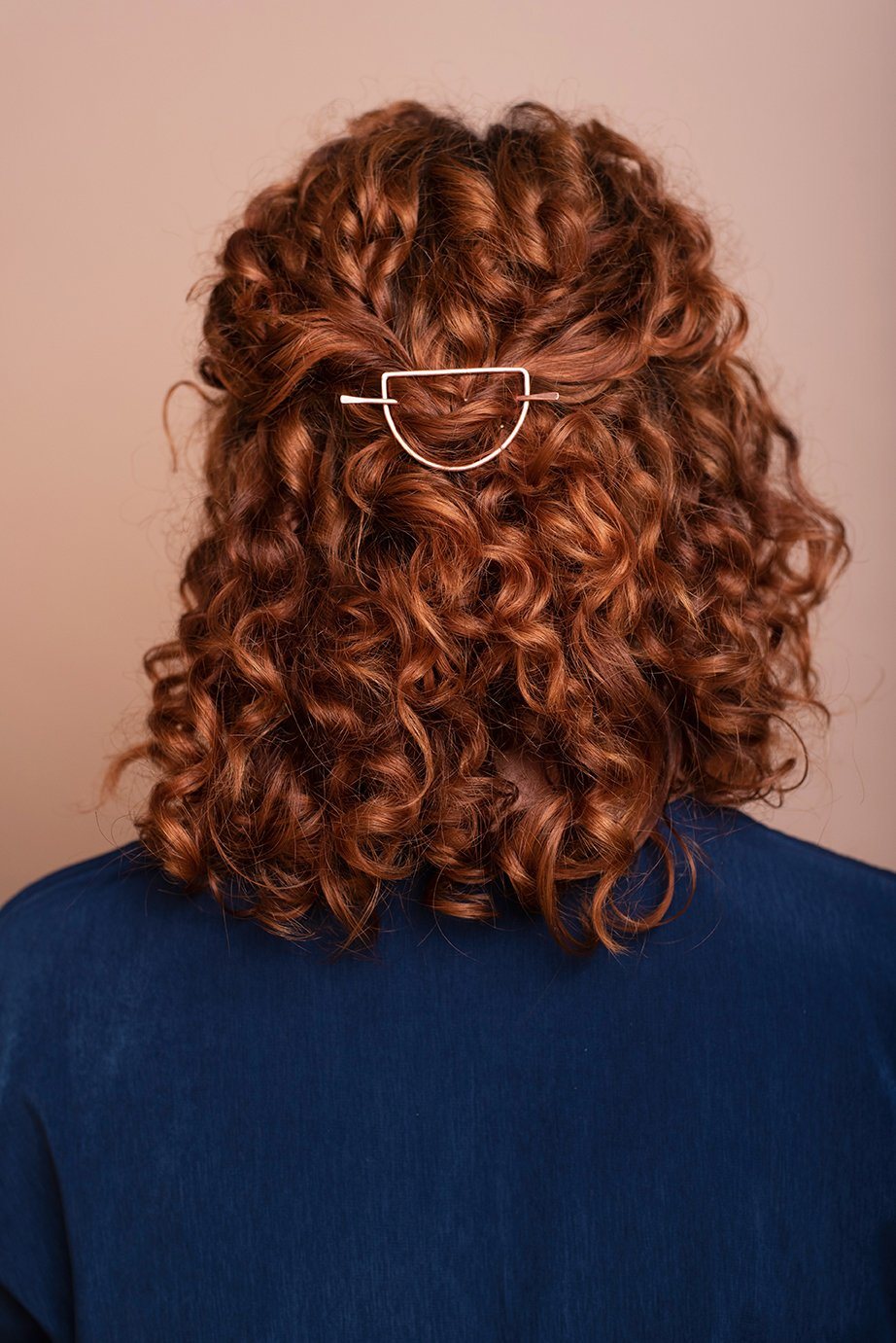 Hammered Half Circle Copper Hair Slide Hair Slide Fawn and Rose 