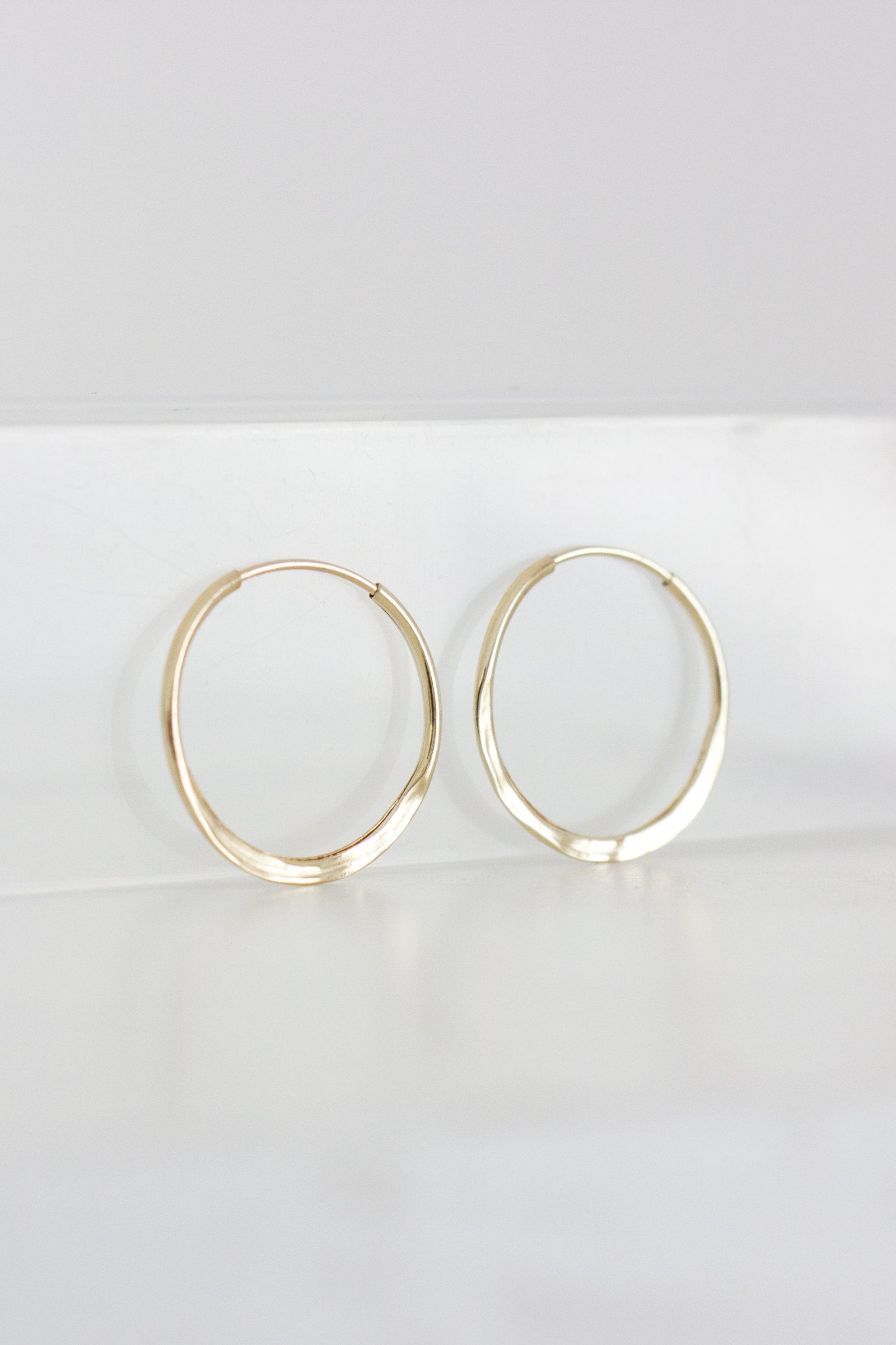 Gold Half Hammered Hoops Earrings Fawn and Rose 