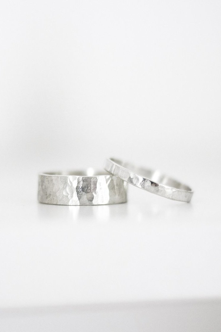 Sterling Silver Hammered Band Ring