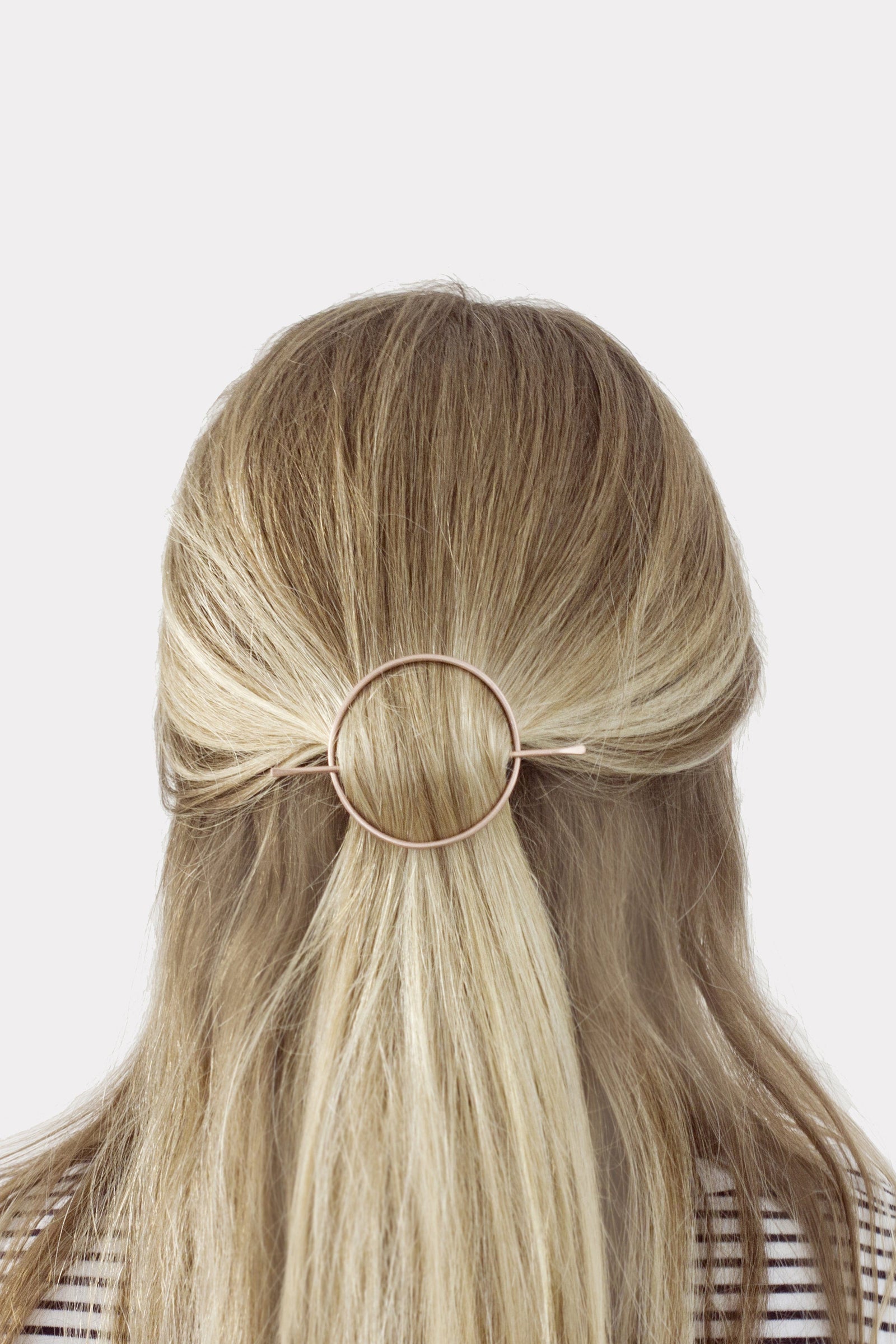 Large Circle Copper Hair Slide Hair Slide Fawn and Rose 