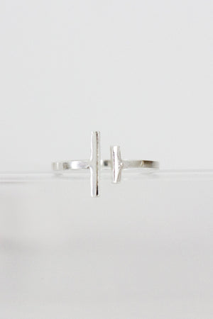 Asymmetric Open Bar Ring Ring Fawn and Rose 