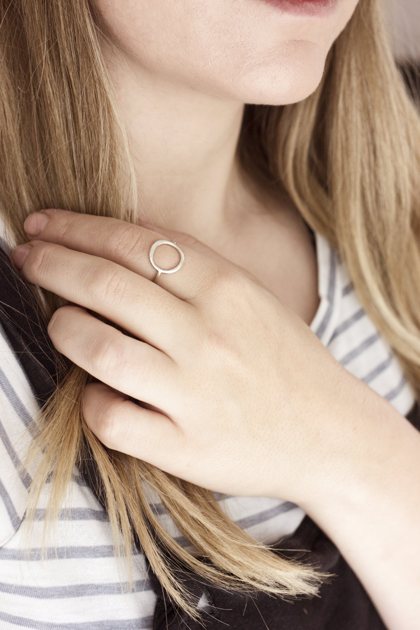 Zero Waste Molten Circle Ring Ring Fawn and Rose 