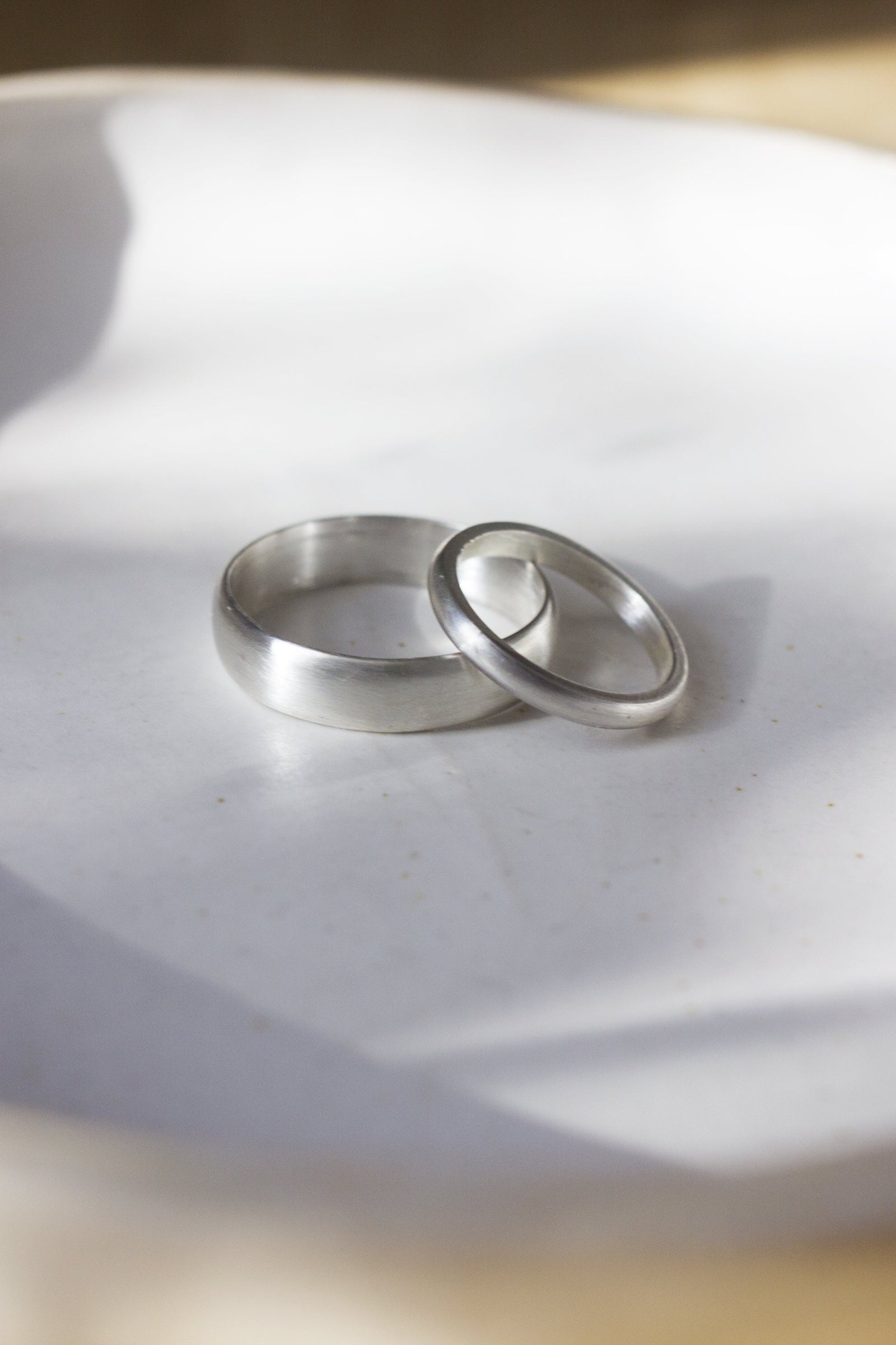 Sterling Silver Promise Ring Set Ring Fawn and Rose 