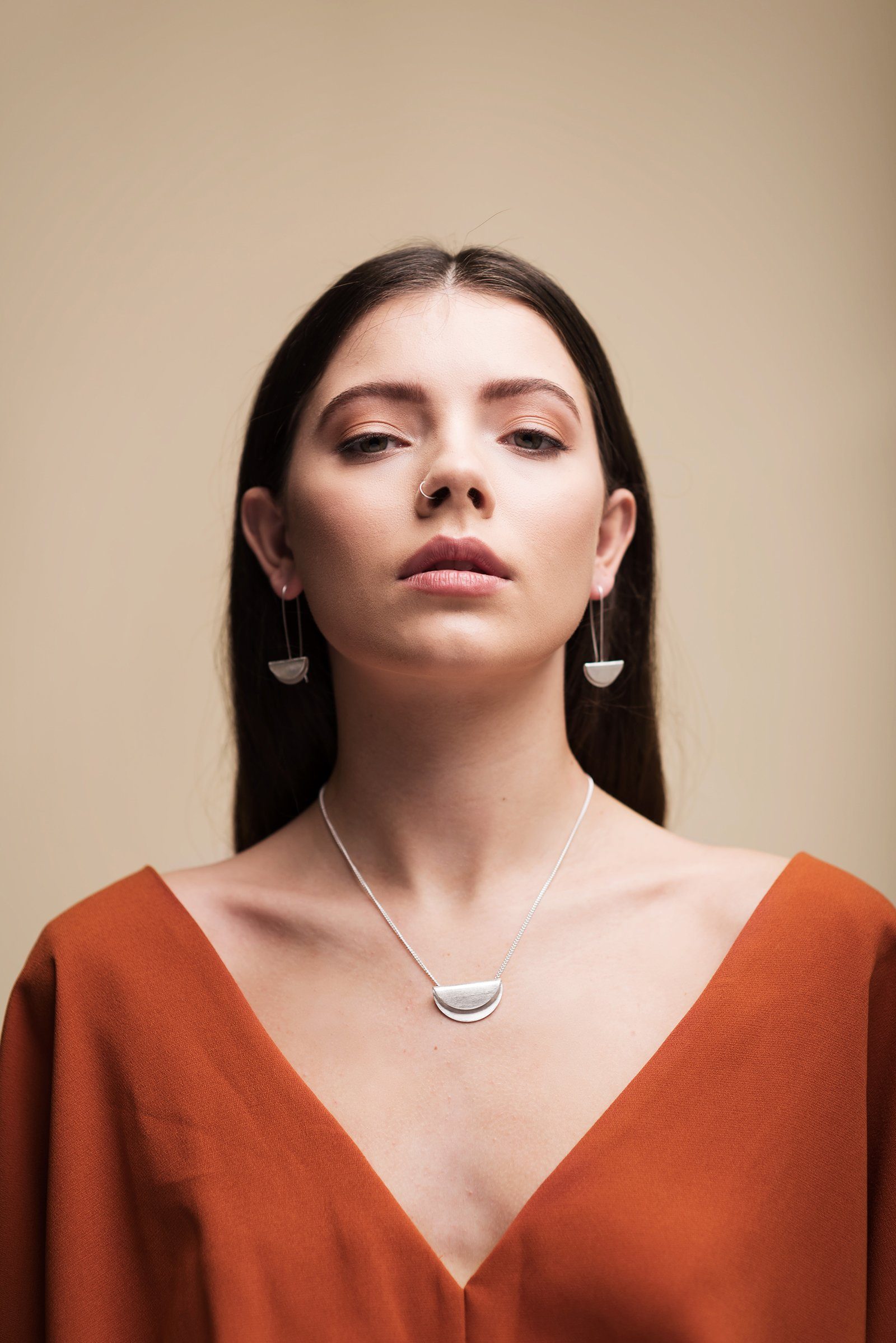 Fold Over Necklace Necklace Fawn and Rose 