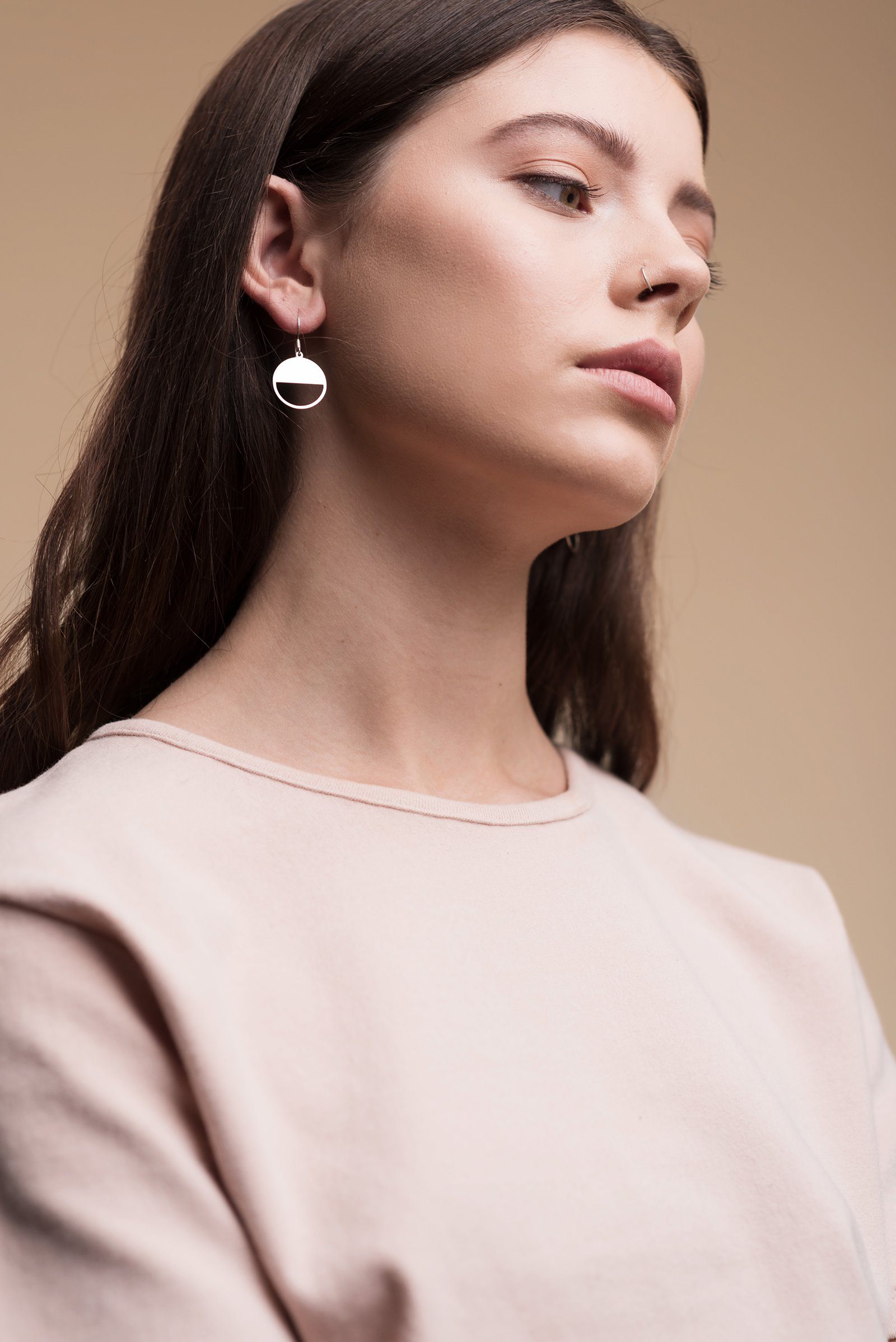 Sterling Half Circle Earrings (Silver) Earrings Fawn and Rose 