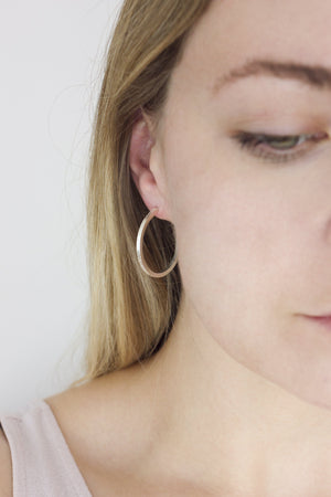 Sterling Silver Textured Hoops Earrings Fawn and Rose 