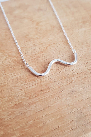 Sterling Silver Wave Necklace (SECONDS) Fawn and Rose 