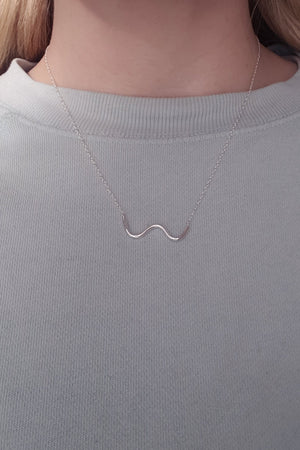 Sterling Silver Wave Necklace (SECONDS) Fawn and Rose 