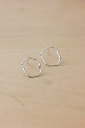 Wavy Open Circle Studs