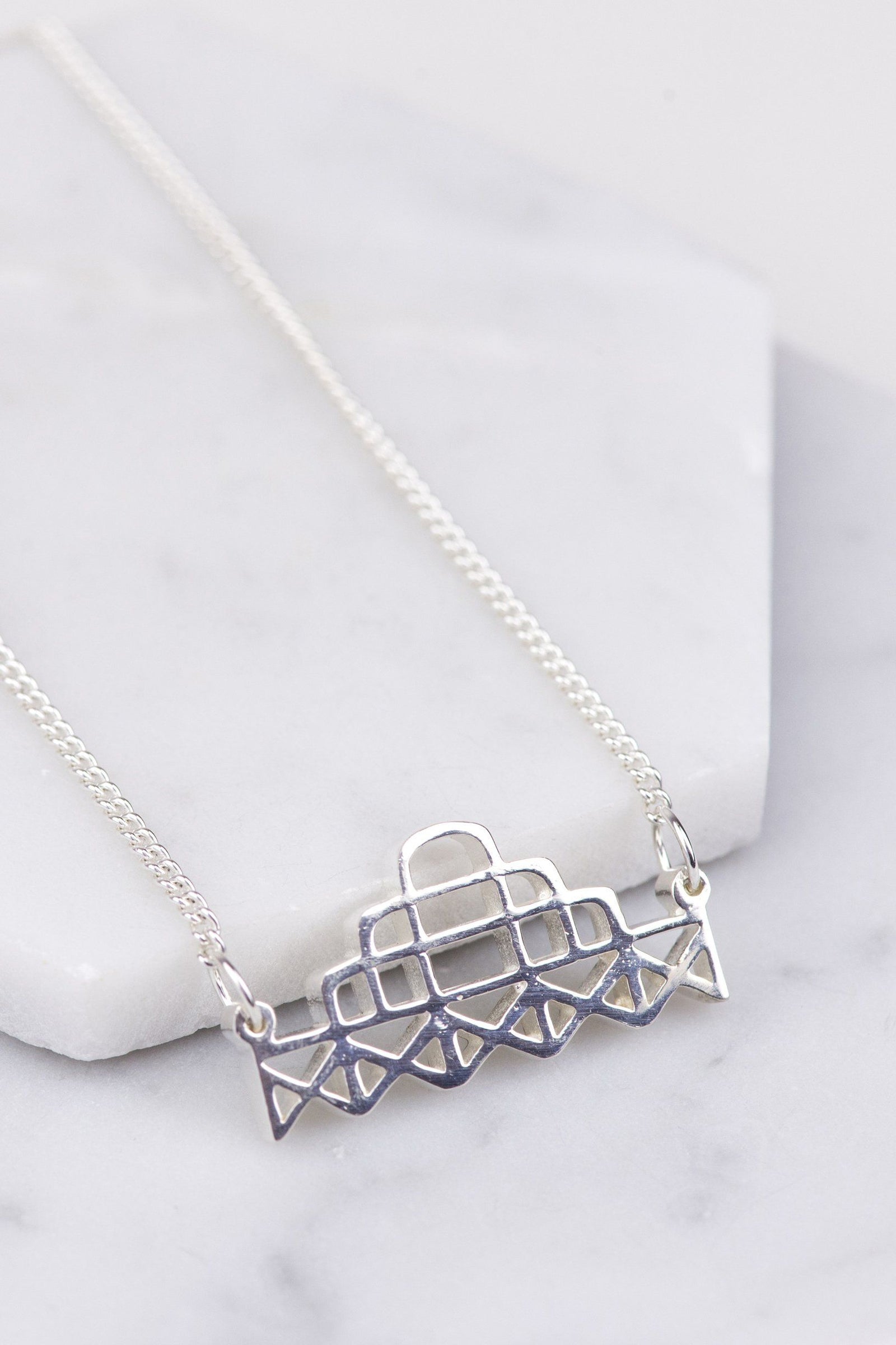 Brighton West Pier Necklace - Sterling Silver/9k Gold Necklace Fawn and Rose 