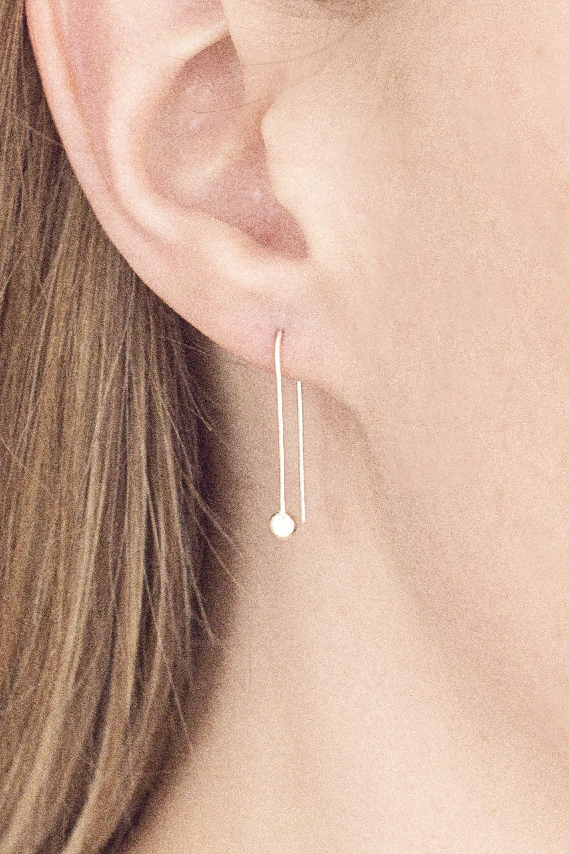 Sterling Disc Zero Waste Ear Threads Earrings Fawn and Rose 